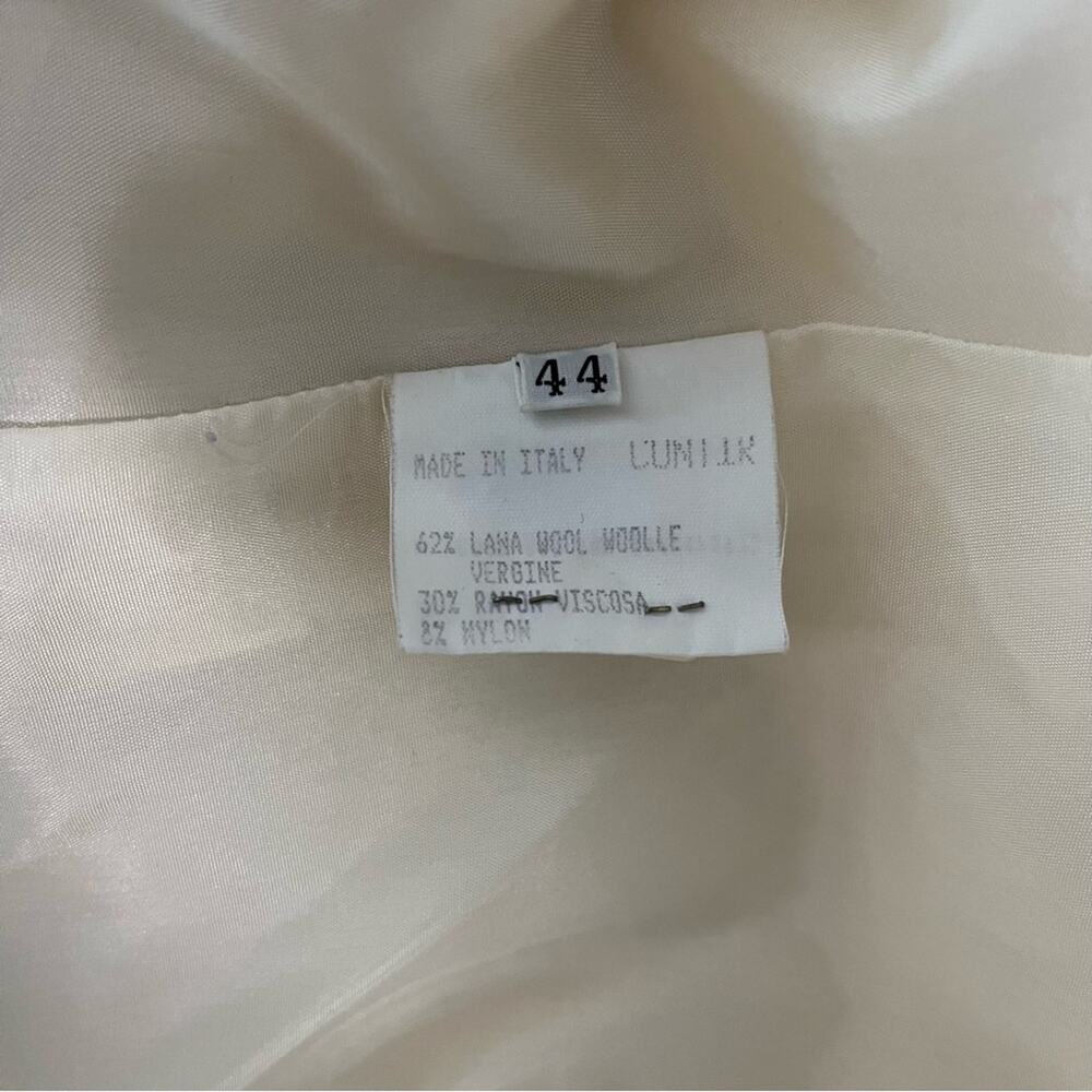 Vintage Fendi Women’s Mock Blazer Ivory Navy Blazer Structured Blouse Size 44 - Picture 8 of 16